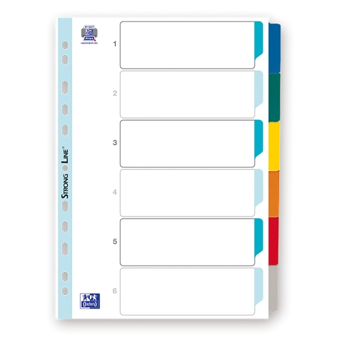 PRZEKŁADKI KARTONOWE OXFORD MYLAR A4/6 KART