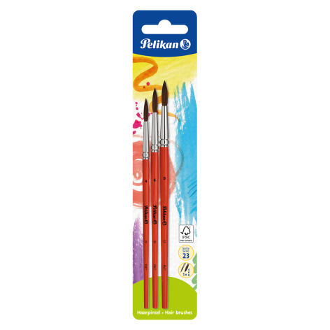 ZESTAW PĘDZLI PELIKAN S23 4/6/8 OKRĄGŁE