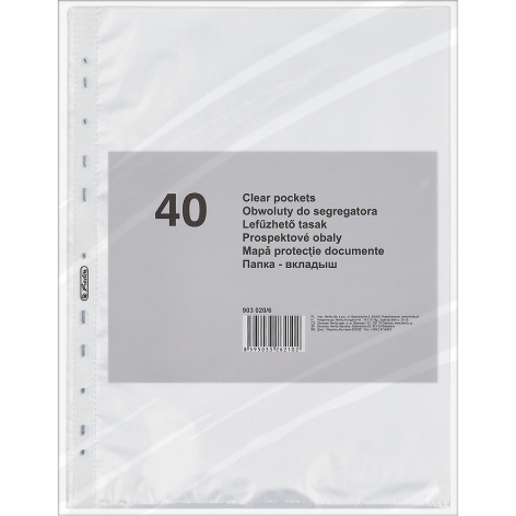 KOSZULKA GROSZKOWA HERLITZ A4/50 mic. FOLIA 40 SZT.