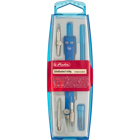 CYRKIEL SZKOLNY HERLITZ W ZESTAWIE 5 CZ. MIX KOLORÓW