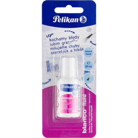 KOREKTOR W PĘDZELKU PELIKAN BLANCO 20ML Z ROZPUSZCZALNIKIEM BLISTER 1 SZT.