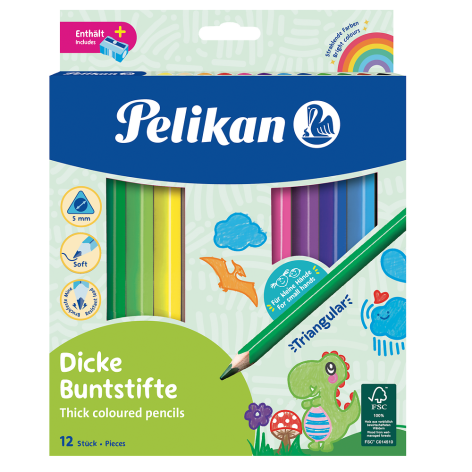 KREDKI PELIKAN JUMBO 12 KOLORÓW+TEMPERÓWKA