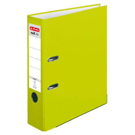 SEGREGATOR DŹWIGNIOWY HERLITZ MAX.FILE PROTECT PLUS A4/8CM NEON ZIELONY