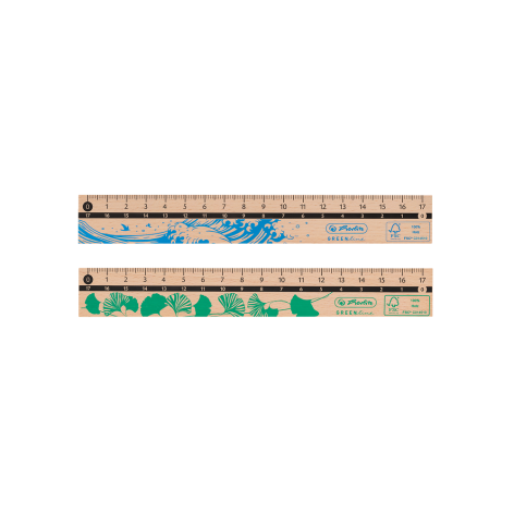 LINIJKA HERLITZ DREWNIANA 17CM GREENLINE FSC MIX MOTYWÓW