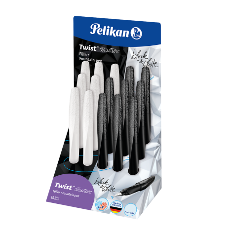 PIÓRO WIECZNE PELIKAN TWIST STRUCTURE STAL. M MIX 15 SZT. DISPLAY