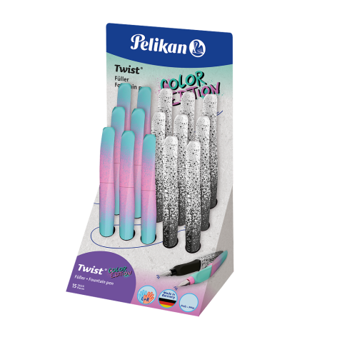 PIÓRO WIECZNE PELIKAN TWIST COLOR EDITION STAL. M MIX 15 SZT. DISPLAY