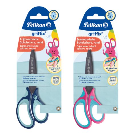 NOŻYCZKI PELIKAN GRIFFIX ZAOKRĄGLONE PRAWORĘCZNE MIX KOLORÓW