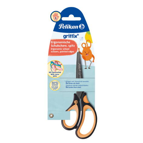 NOŻYCZKI PELIKAN GRIFFIX SZPICZASTE LEWORĘCZNE CZARNE