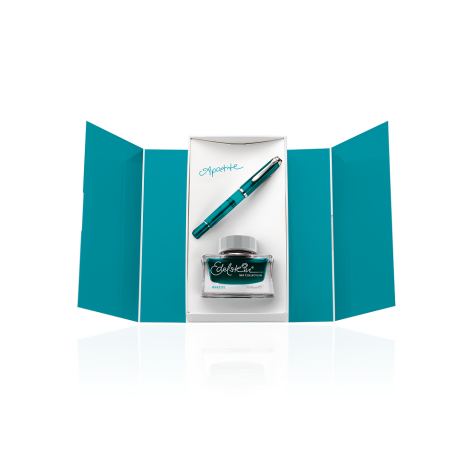 ZESTAW PELIKAN CLASSIC APATITE: PIÓRO WIECZNE M205/EF + ATRAMENT EDELSTEIN