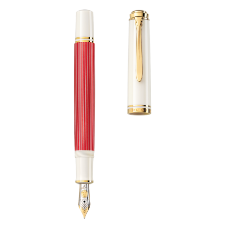 PIÓRO WIECZNE PELIKAN M600 F RED WHITE ETUI