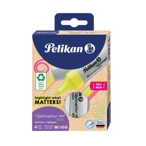 ZAKREŚLACZ PELIKAN TEXTMARKER 490 ECO MIX BLISTER 4 SZT.