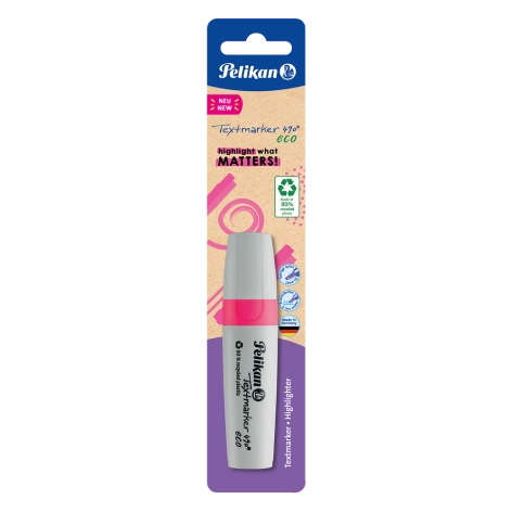 ZAKREŚLACZ PELIKAN TEXTMARKER 490 ECO RÓŻOWY BLISTER 1 SZT.