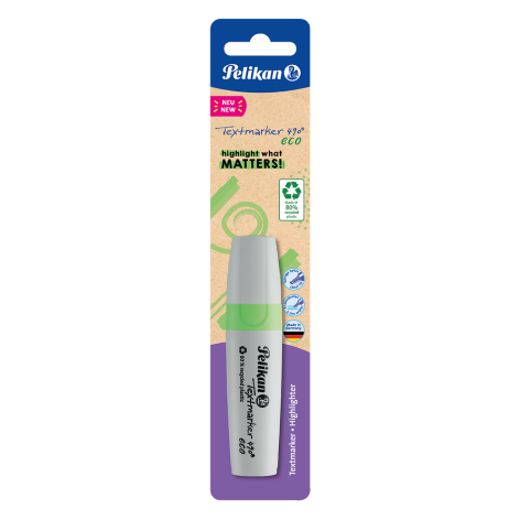 ZAKREŚLACZ PELIKAN 490 ECO NEON ZIEL.BLISTER