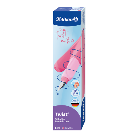 PIÓRO WIECZNE PELIKAN TWIST STAL. M BERRY PINK