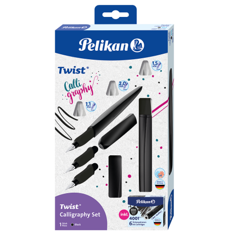 ZESTAW PELIKAN DO KALIGRAFII PELIKAN TWIST BLACK