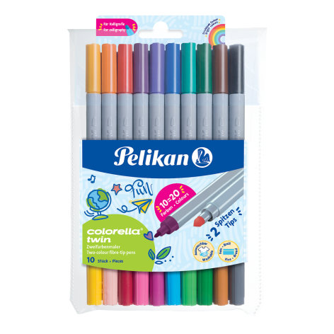 FLAMASTRY PELIKAN COLORELLA-TWIN C304 10 SZT ETUI-BLISTER