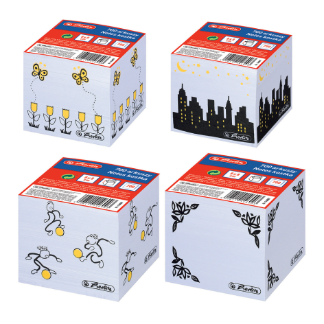 NOTES KOSTKA HERLITZ 8X8 CM/700K MIX WZORÓW