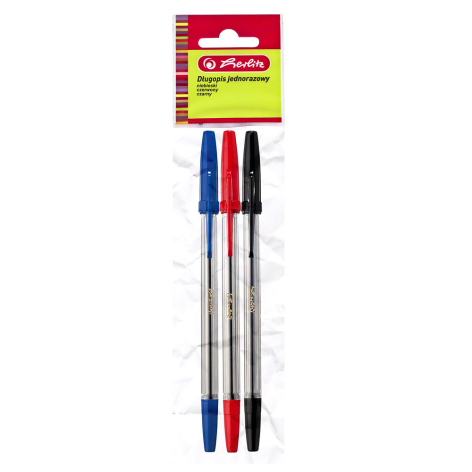 DŁUGOPIS BIUROWY HERLITZ MIX KOLORÓW 3 SZT.