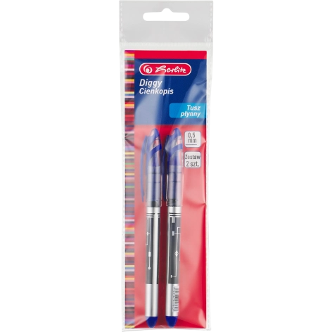 DŁUGOPIS ŻELOWY HERLITZ DIGGY NIEBIESKI 2 SZT.