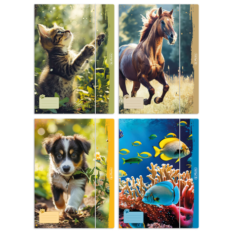 TECZKA Z GUMKĄ HERLITZ ANIMALS A4