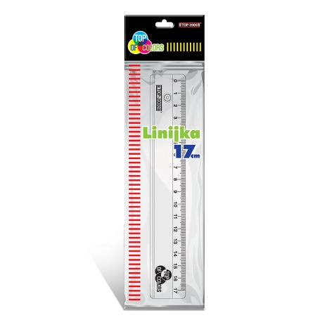LINIJKA  PRZEZROCZYSTA  17 CM