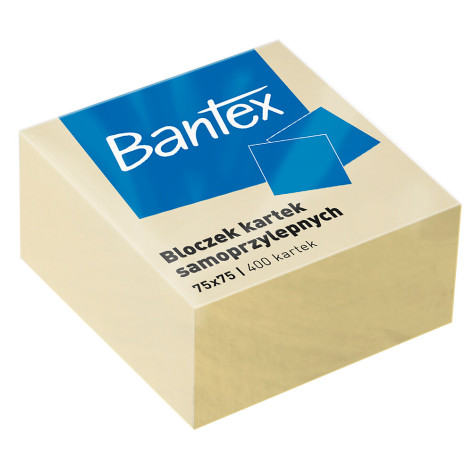 BLOCZKI SAMOPRZYLEPNE BANTEX 75x75 MM ŻÓŁTE