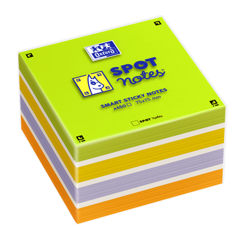 BLOCZKI SAMOPRZYLEPNE OXFORD SPOT NOTES 75X75 MM MIKS KOLORÓW