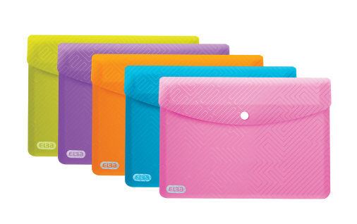 TECZKA KOPERTOWA ELBA URBAN PP A5/5 SZT. MIKS KOLORÓW PRZEJRZYSTY