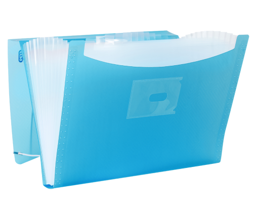 TECZKA HARMONIJKOWA ELBA URBAN PP A4+/13 PRZEGRÓDEK NIEBIESKI PRZEJRZYSTY