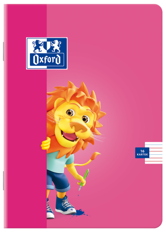 ZESZYT OXFORD LION A5/16K LINIA PODWÓJNA KOLOROWA