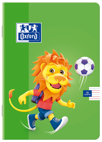 ZESZYT OXFORD LION A5/32K LINIA PODWÓJNA KOLOROWA