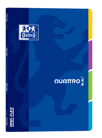 ZESZYT OXFORD OPENFLEX QUATTRO Z 4 REGISTRAMI A4/60K KRATKA
