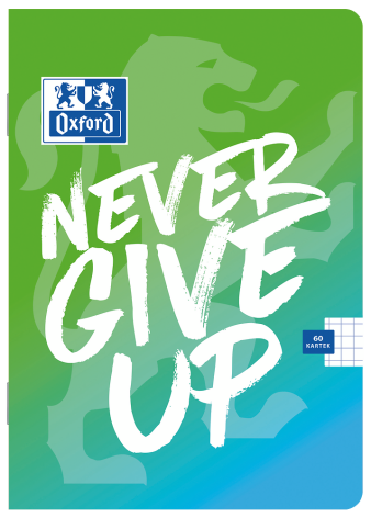 ZESZYT OXFORD NEVER GIVE UP A4/60K KRATKA Z MARGINESEM