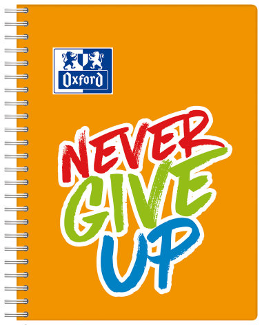 KOŁOZESZYT OXFORD NEVER GIVE UP PP A4+/80K KRATKA