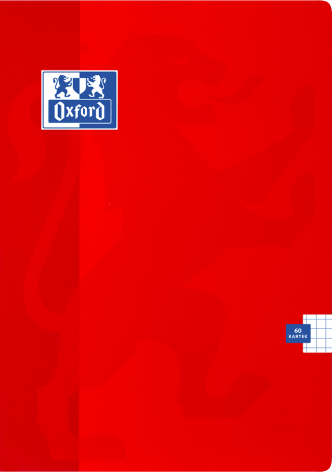 ZESZYT OXFORD ESSE A4/60K KRATKA Z MARGINESEM CZERWONY