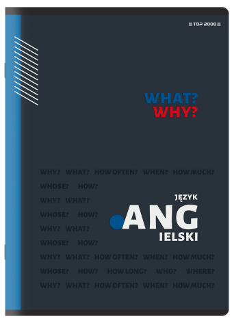 ZESZYT PRZEDMIOTOWY TOP 2000 ANGIELSKI A5/60K KRATKA Z MARGINESEM
