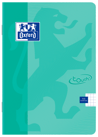 ZESZYT OXFORD TOUCH PAST A5/60K KRATKA Z MARGINESEM TURKUSOWY