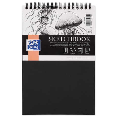 SZKICOWNIK OXFORD SKETCHBOOK ARTISTIC PODWÓJNA SPIRALA A5/50K CZARNY