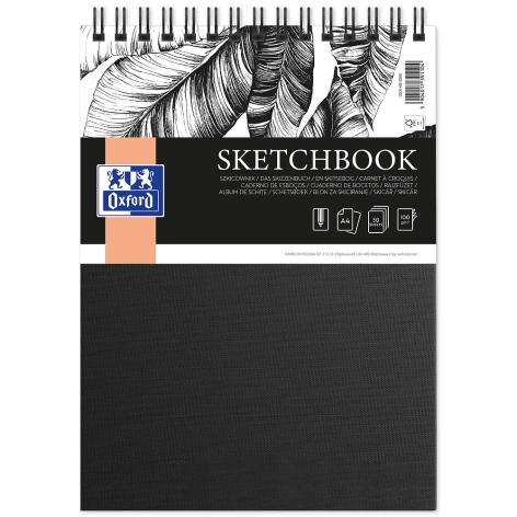SZKICOWNIK OXFORD SKETCHBOOK ARTISTIC PODWÓJNA SPIRALA A4/50K CZARNY