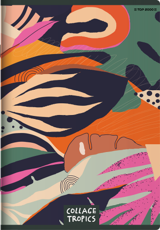 ZESZYT TOP 2000 COLLAGE TROPICS A5/60K KRATKA Z MARGINESEM