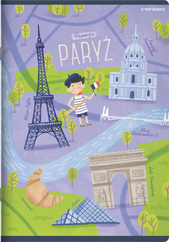 ZESZYT TOP 2000 CITIES OF THE WORLD A5/16K LINIA PODWÓJNA KOLOROWA