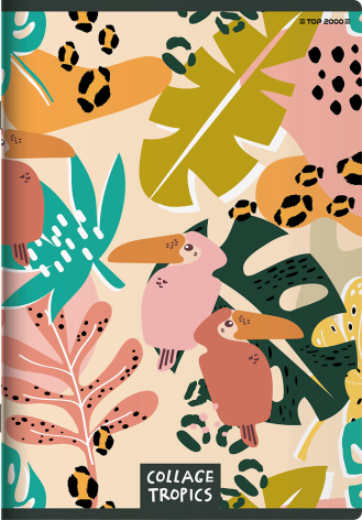 ZESZYT TOP 2000 COLLAGE TROPICS A5/96K LINIA Z MARGINESEM