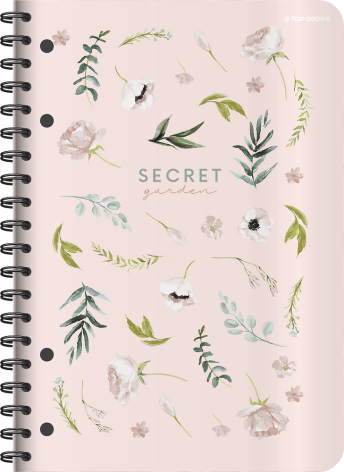 KOŁOZESZYT TOP 2000 SECRET GARDEN A4/80K KRATKA