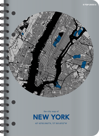 KOŁOZESZYT TOP 2000 MONOCHROME MAPPING A4/100K KRATKA