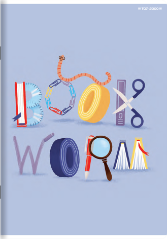 ZESZYT TOP 2000 BOOKWORM/RETRO A5/16K LINIA PODWÓJNA KOLOROWA