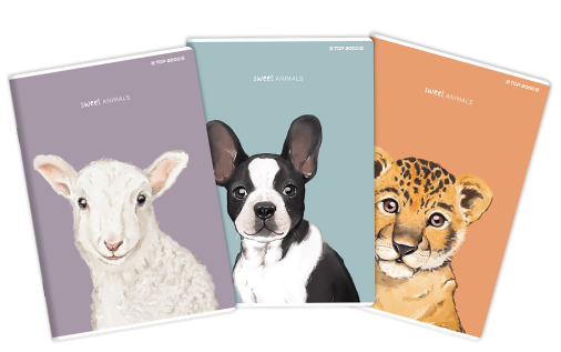 ZESZYT TOP 2000 SWEET ANIMAL A4/60K LINIA Z MARGINESEM