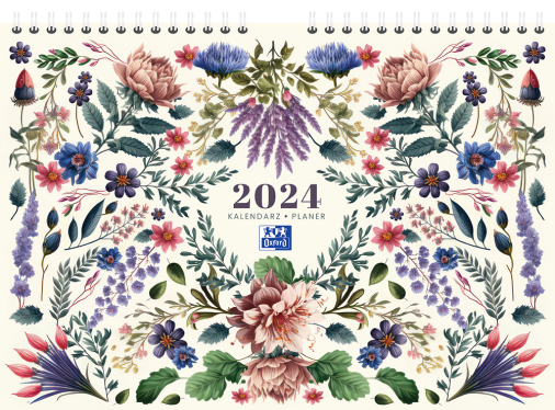 KALENDARZ ŚCIENNY OXFORD FLOWER A4 2024