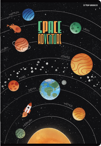ZESZYT TOP 2000 SPACE ADVENTURE A5/32K LINIA PODWÓJNA KOLOROWA