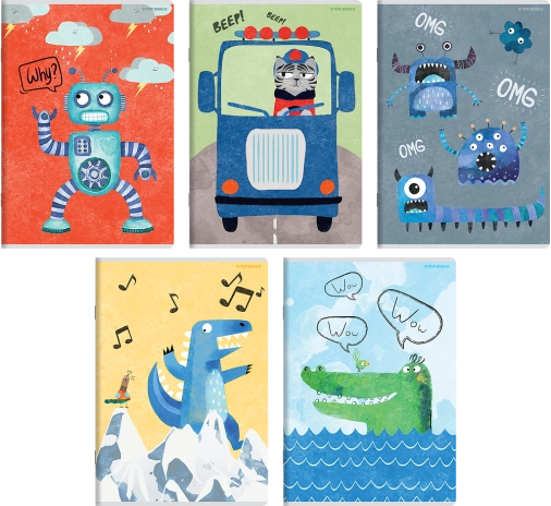 ZESZYT TOP 2000 BOY'S CARD A5/16K KRATKA