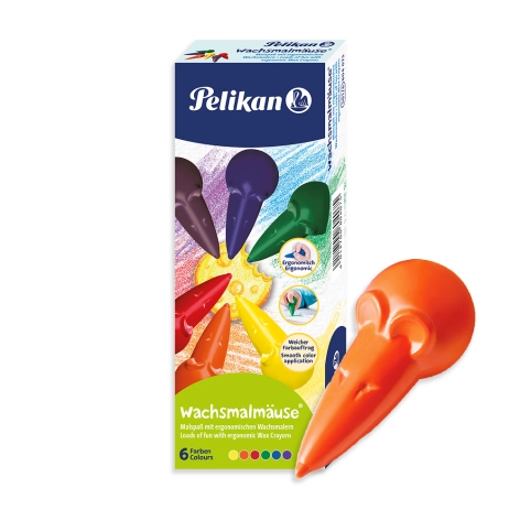 KREDKI ŚWIECOWE PELIKAN MYSZKI 6 KOLORÓW